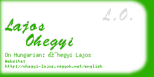 lajos ohegyi business card